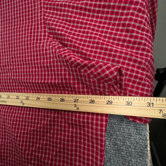 Ralph Lauren Cotton Long Sleeve Button Up Shirt Men Red Check Yarmouth 18 34/35 - Picture 6 of 13